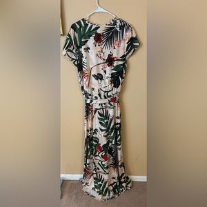 Olivia Matthews Short Sleeve Tropical Floral Maxi Dress 3x